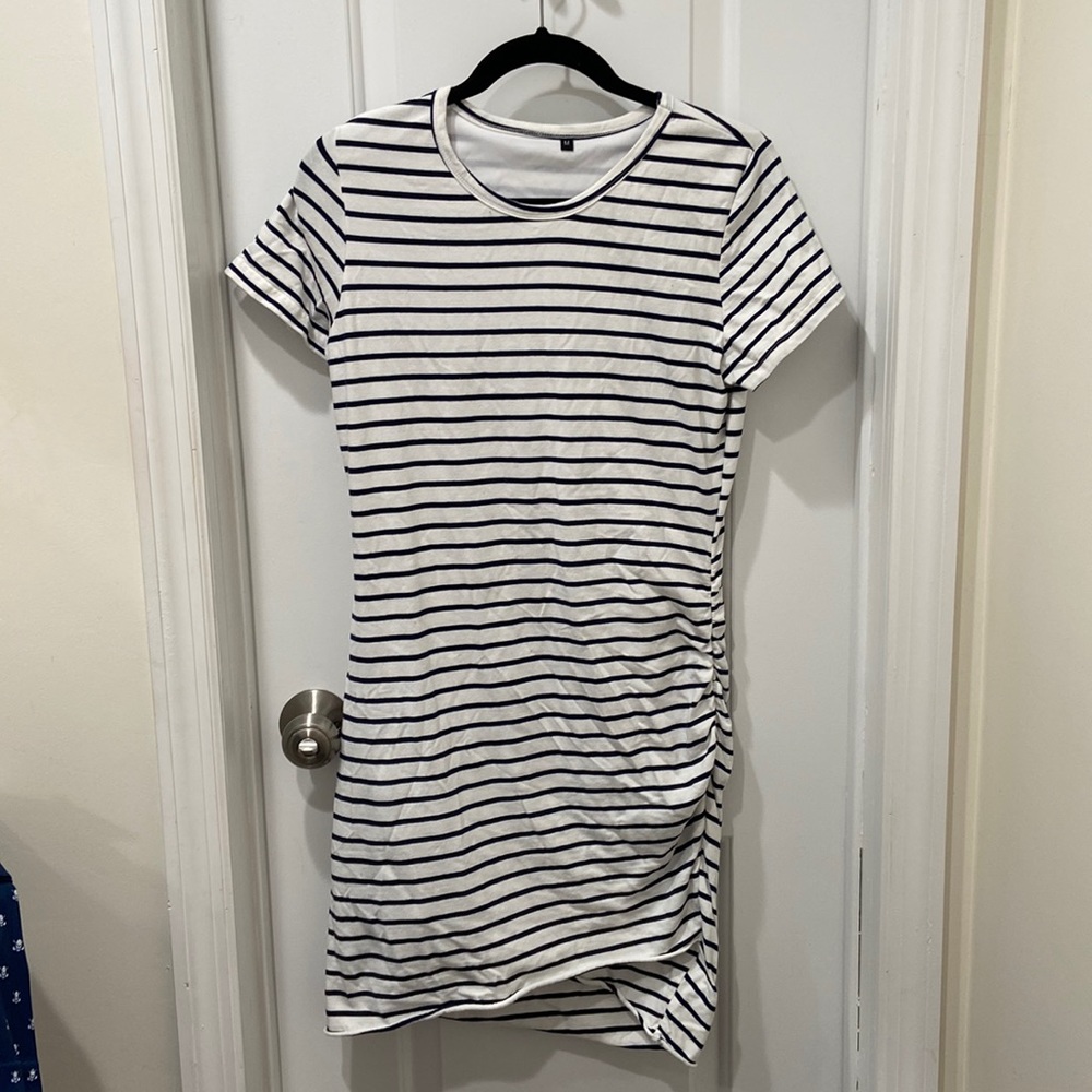 Navy & White Tee Shirt Dress